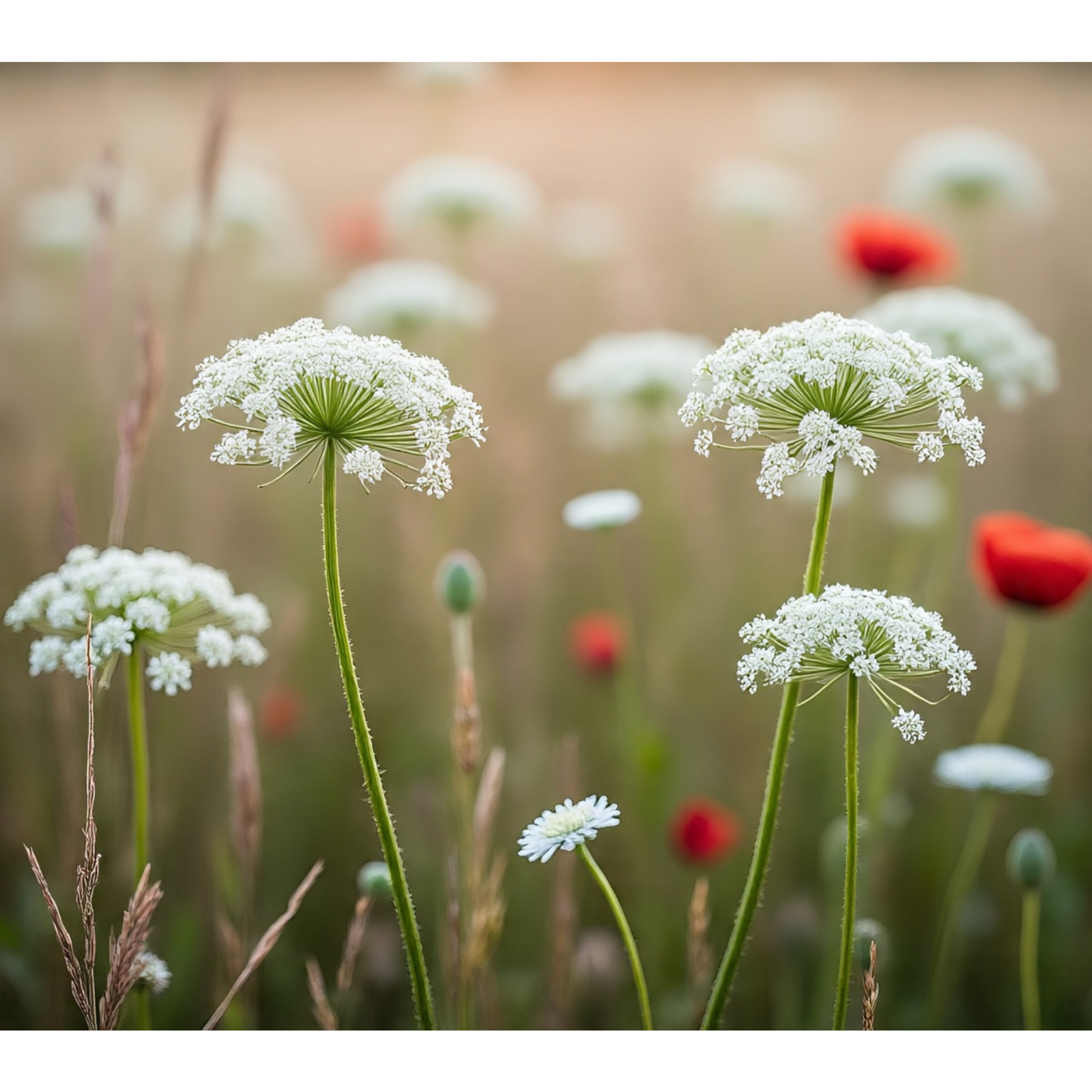 Serene field of wildflowers during summer.