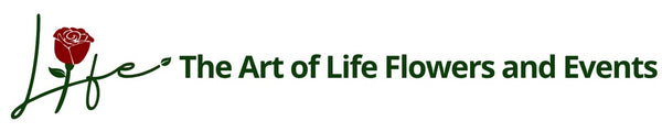 The Art of Life Flowers and Events logo, rectangular, full screen, landscape